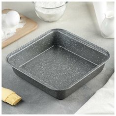 Противень для выпечки Доляна 22*23*5 см, антипригарный, серый