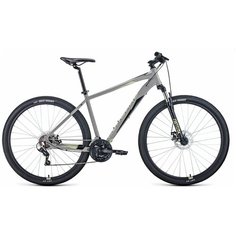 Велосипед FORWARD APACHE 29 2.2 disc (29" 21 ск. рост 17") 2020-2021, серый/бежевый, RBKW1M39G004