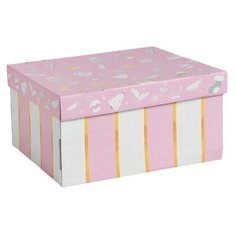 Коробка подарочная Дарите счастье Нежность 30 × 15 × 24.5 см, белый/розовый