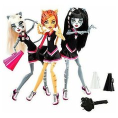 Набор кукол Monster High Черлидеры Торалей Страйп, Мяулодия и Пурсефона, 26 см, Y7297