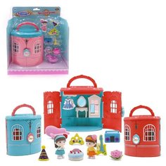 Игровой набор ABtoys В гостях у куклы Домик- трансформер и куколка, в наборе с аксессуарами