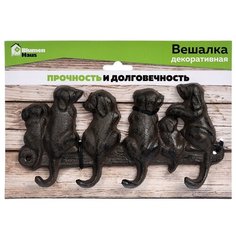 BLUMEN HAUS Вешалка 4 крючка Щенята декоративная 21*10.5*2 см/16/2