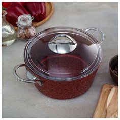 Кастрюля 3,5 л d= 22 см а/п, индукционным дно, стекл. крыш 4973077 Маруся
