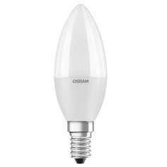Лампа OSRAM LED Star E14 свеча B C37 8Вт, светодиодная LED, 806 лм, эквивалент 75Вт, тёплый свет 3000К