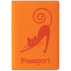 Обложка для паспорта STAFF Кошка, оранжевый