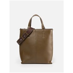 Сумка тоут AFINA 588, натуральная кожа, милитари