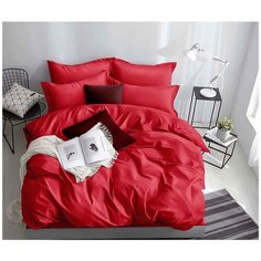 Постельное белье Simple House "Scarlet" 1,5-сп на молнии Наволочка 50х70 см 2 шт Простынь на резинке 90х200 см Пододеяльник 145х215 см