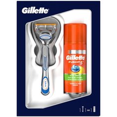 Набор Gillette подарочный: гель для бритья Fusion5 Ultra Sensitive 75 мл, бритвенный станок Fusion5