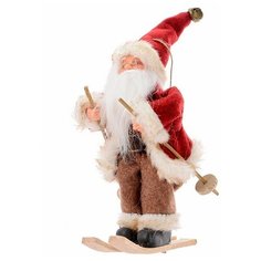 Елочное украшение отдыхающий санта на лыжах, 13 см, Kaemingk 561401-лыжи