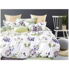 Постельное белье семейное Cleo Satin de Luxe 671-SK, сатин, 4 наволочки: 50 х 70 и 70 х 70 см, разноцветный