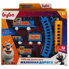 Набор от ТМ "играем вместе" Железная дорога мультяшная длина пути 126 см, в коробке 25*20,5*4см