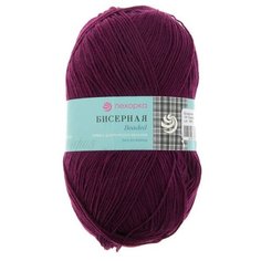 Пряжа Пехорка Бисерная, 100 % акрил, 100 г, 450 м, 5 шт., 191 ежевика