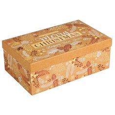 Коробка подарочная Дарите счастье «С новым годом и Рождеством!», 32,5 × 20 × 12,5 см, оранжевый