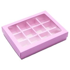 Коробка подарочная Дарите счастье 12 ячеек 19 х 3.5 х 15, розовый