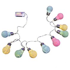 Световая декорация SH Lights ILD-10WW-BO-LM "Лампочки" 1,4 метра 10 светодиодов, цвет теплый белый, батарейки 2хAA