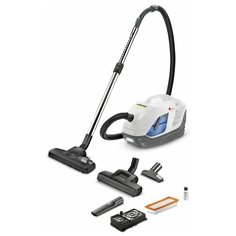 Пылесос Karcher DS 6 Premium Mediclean, с водяным фильтром, белый, черный + многоразовые латексные перчатки