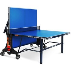 Стол теннисный GAMBLER Edition Outdoor BLUE профессиональный, всепогодный, с встроенной сеткой