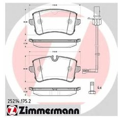 Комплект тормозных колодок Zimmermann 25214.175.2