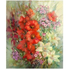 Картина стразами (алмазная мозаика) 40*50см, остров сокровищ "Цветочная симфония", без подрам,662589