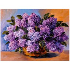 Картина стразами (алмазная мозаика) 30*40 см, остров сокровищ "Пушистая сирень", без подрам., 662402