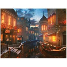 Картина стразами (алмазная мозаика) 40*50 см, остров сокровищ "Ночная Венеция", без подрам., 662419