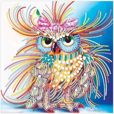 Картина стразами сияющая (алмазная мозаика) 30*30 см остров сокровищ "Сова" без подрамника, 662447