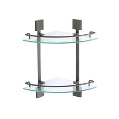 Полка навесная для ванной Savol S-065322Q угловая двойная стеклянная графит