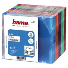 Коробка Hama на 1CDDVD H-51166 Slim Box разноцветный упак.25шт