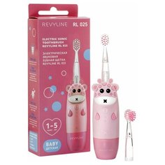 Электрическая звуковая зубная щетка Revyline 025, для детей, розовый