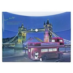 Папка-конверт на кнопке А4 COMIX Little Polo Bear Великобритания Тауэрский мост