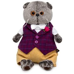 Мягкая игрушка Budi Basa Basik & Co Басик в бордовом жилете с розочкой 19 см