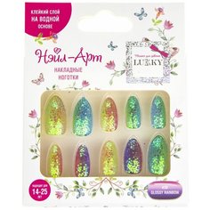 Lukky Нэйл- Арт Набор #30 Glossy Rainbow 10 накладных ногтей на клеевой основе
