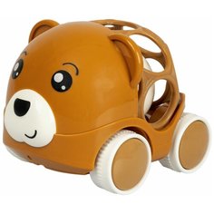 Игрушка развивающая тактильная на колесах медведь, Bondibon, мягкая часть с шаром (ВВ5220)
