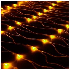 Гирлянда Sh Lights Сетка для улицы NTLD144, 150 х 100 см, 144 лампы, желтые диоды/прозрачный провод