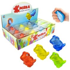Игрушка- антистресс 1Toy Жмяка, липучая, Динозавр, в коробке, 8,5 см