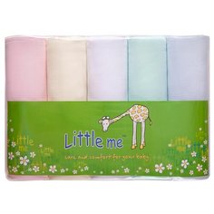 Многоразовые пеленки Little Me тонкий трикотаж 90х120 набор 5 шт. белый/розовый/зеленый 5 шт.