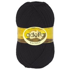 Пряжа Adelia Rachel, 90% шерсть, 10% полиэстер, 5*100 г, 400+-15 м, №02, черная (""RACHEL"")