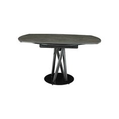 Стол MC-1828DT-2 MK-7509-GR круглый керамический раскладной 140х90(140)х75 см Серый МиК