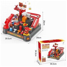 Автотрек Shantou с рычагами переключения, с машинками и аксессуарами