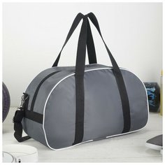 Сумка спортивная AMeN отдел на молнии, наружный карман, длинный ремень, серый Amen.