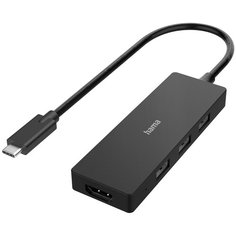 Разветвитель USB-C Hama H-200113 черный (00200113)