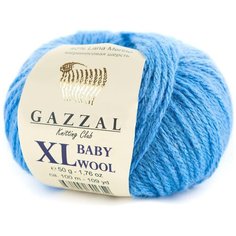 Gazzal Пряжа Gazzal Baby Wool XL (40% Мериносовая шерсть, 20% Кашемир ПА, 40% Акрил) 50 г 100 м, 813 голубой