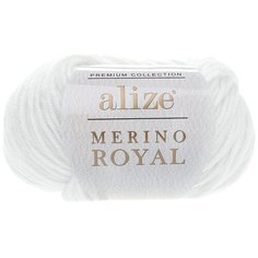 Alize Пряжа Alize Merino Royal (100% шерсть) 50 г 100 м, 55 белый