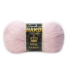 Nako Пряжа Nako King Moher (50% мохер, 50% премиум-акрил) 100 гр, 440 м, 10639 розоватый