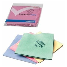 Салфетка VILEDA "КвикСтарМикро", комплект 5 шт., микроволокно, красная, 38х40 см, 152110