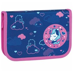 Пенал TIGER FAMILY с наполнением, 1 отделение, откидная планка, 23 предмета, "Unicorn Dreams", 20х14х4 см, 270229
