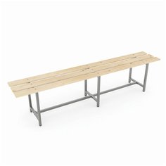 Скамья деревянная на металлокаркасе "СТ 4", 2000х350х460 мм, каркас металлический серый, сиденье дерево ТИТАН