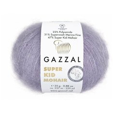 Gazzal Пряжа Gazzal Super Kid Mohair (47% кид мохер, 31% мериносовая шерсть супервош, 22% полиамид) 25 г 237 м, 64413 лаванда