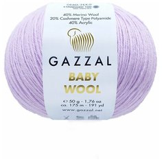 Gazzal Пряжа Gazzal Baby Wool (40% Мериносовая шерсть, 20% Кашемир ПА, 40% Акрил) 50 г 175 м, 823 фиалка