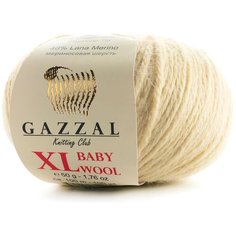 Gazzal Пряжа Gazzal Baby Wool XL (40% Мериносовая шерсть, 20% Кашемир ПА, 40% Акрил) 50 г 100 м, 829 крем